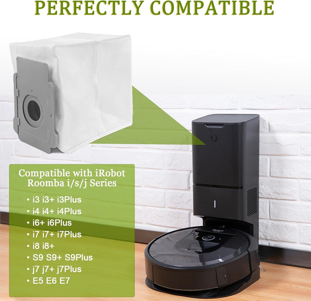 BAKTH 12 Staubsaugerbeutel Kompatiblen für iRobot Roomba i7 i7+ i8 i8+ i4 i4+ i6 i6+ j7 J7+ S9 S9+ E