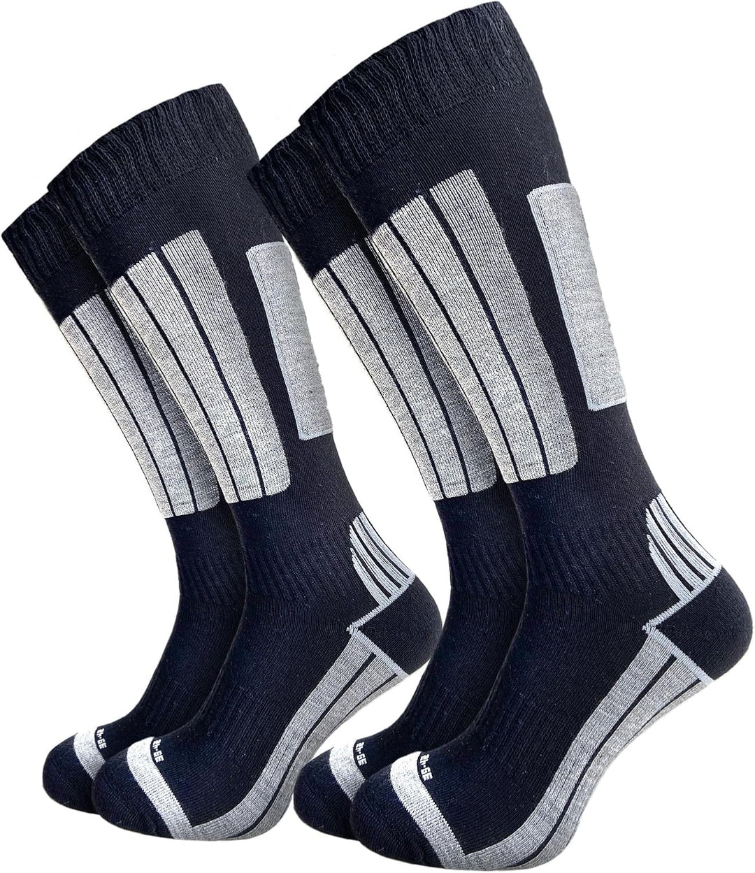 GAWILO Herren Skisocken mit Polsterung (4er-Pack) 20% wärmende Wolle 43-46 Schwarz, 43-46 Schwarz