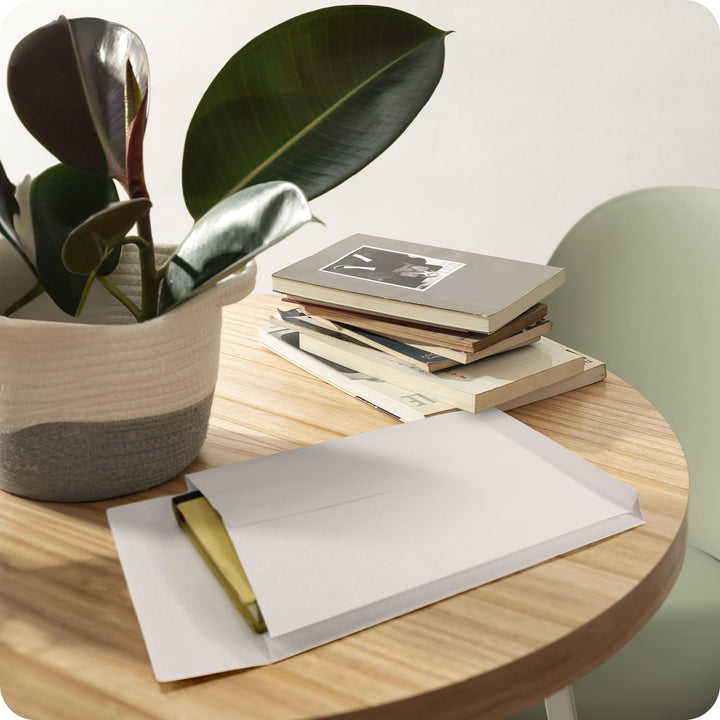 Netuno 50 x weisse Faltentaschen DIN B4 250× 353 mm 130g Kapazität-Versandtaschen ohne Fenster Falte