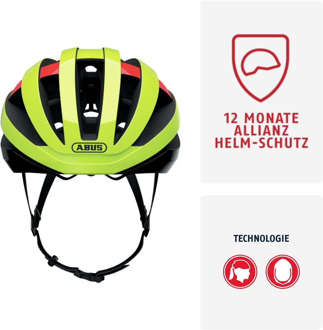 ABUS Rennradhelm Viantor MIPS Gelb (neon yellow) S (51-55 cm), Gelb (neon yellow) S (51-55 cm)