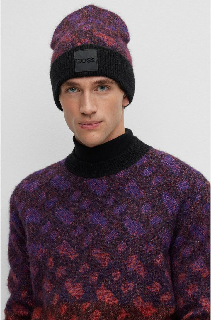 BOSS Herren Miracolo Hat Mütze aus gebürstetem Gewebe mit Dégradé-Monogrammen Einheitsgrösse Black1,