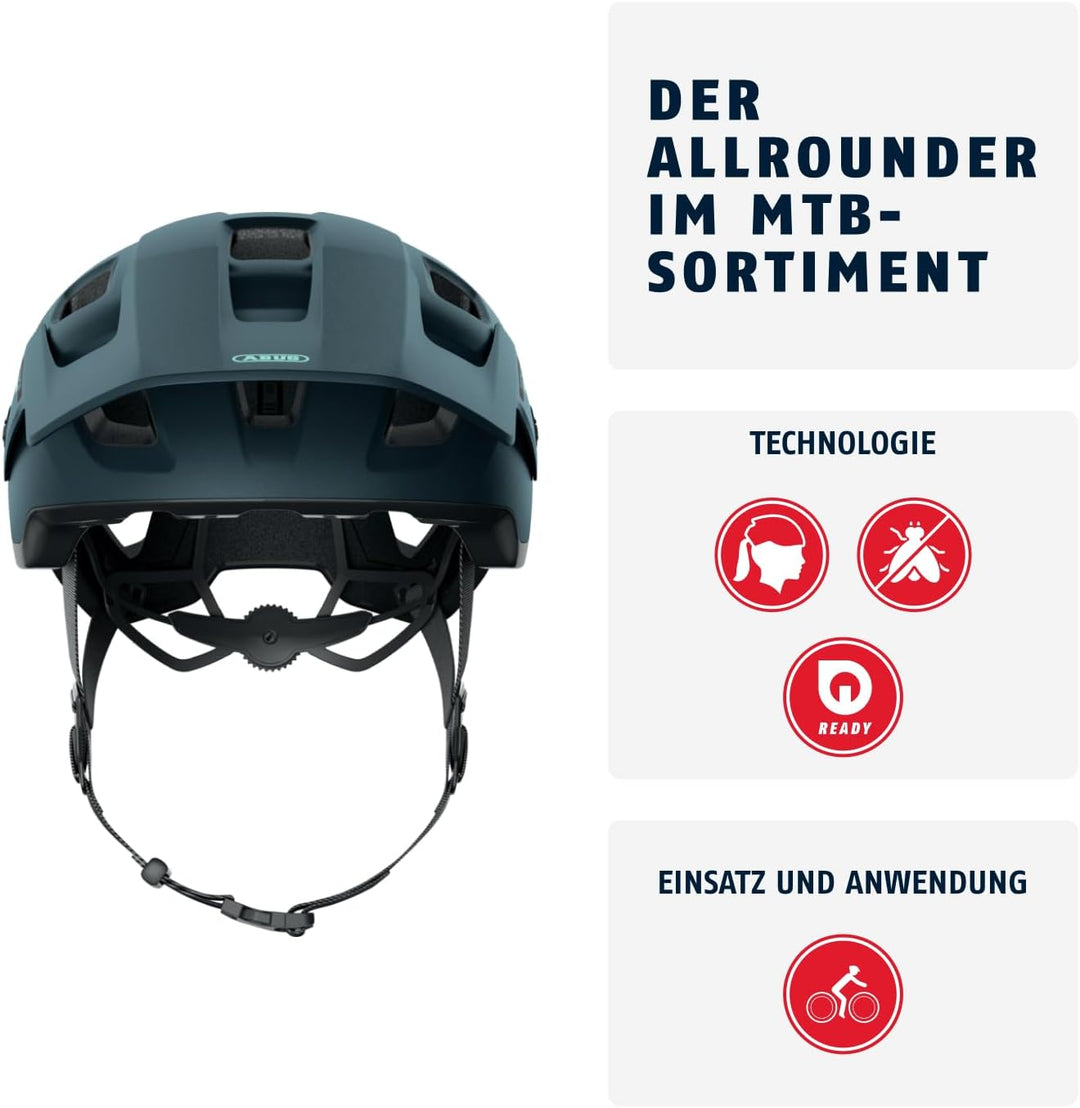 ABUS MTB-Helm MoDrop - robuster Fahrradhelm mit guter Belüftung für Mountainbiker - individuelle Pas
