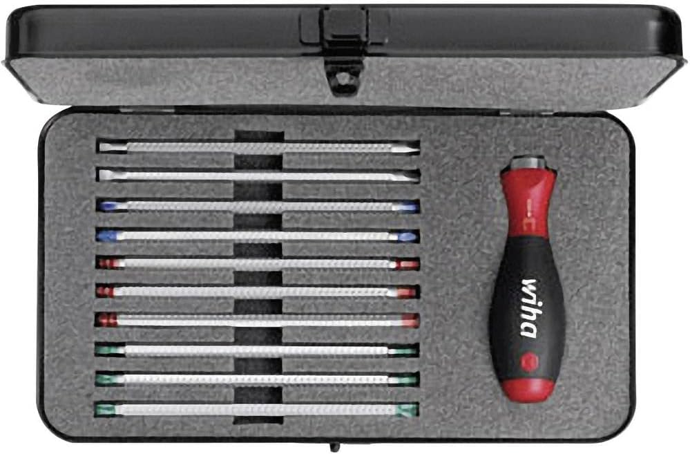 Wiha Professionelles Schraubendreher Set mit verstellbaren Wechselklingen I inklusive Box I 12-teili