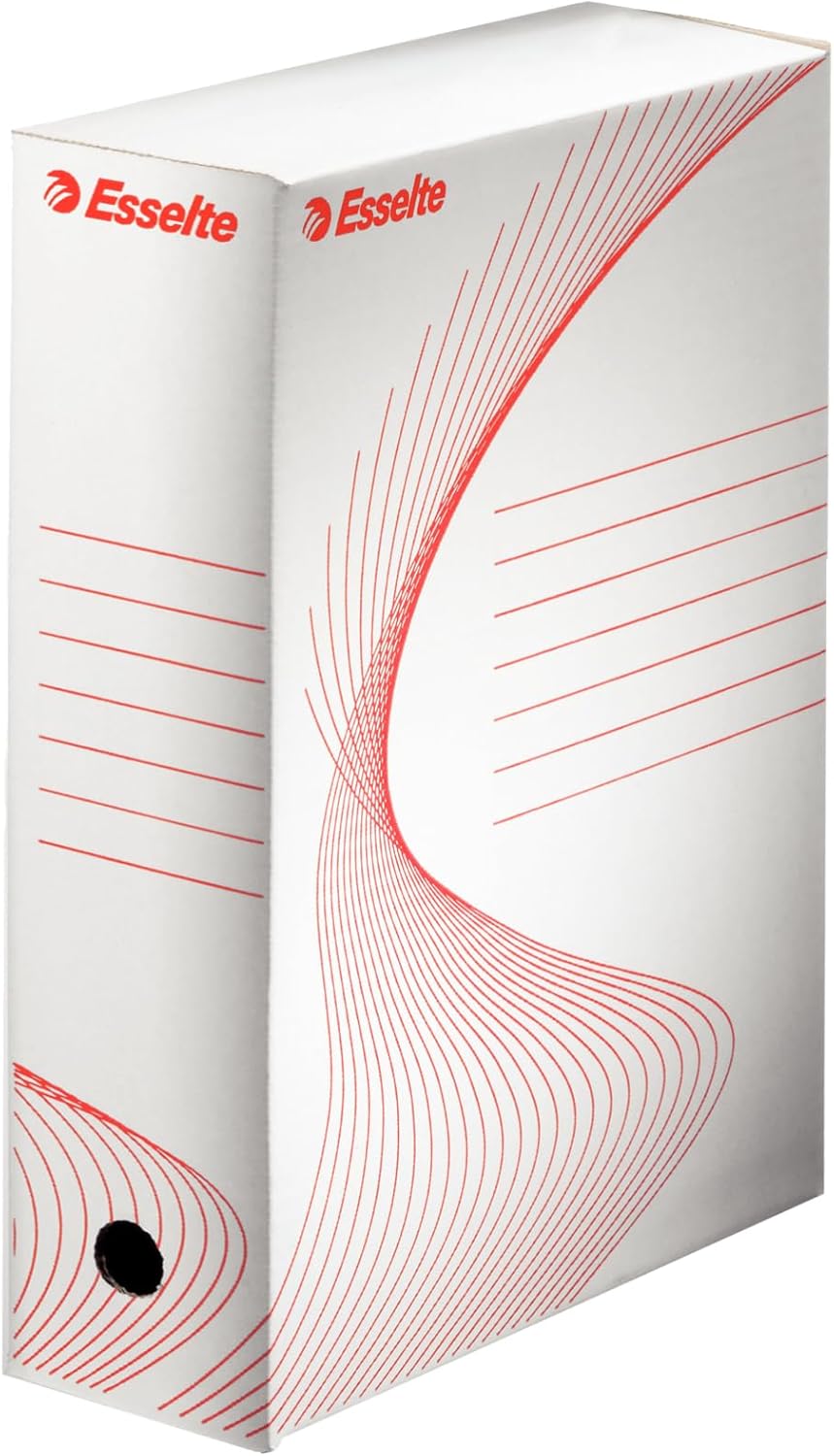 Esselte Standard Archiv-Schachtel, 100 mm Rückenbreite, Aktenkarton A4, Aufbewahrungsbox für bis zu