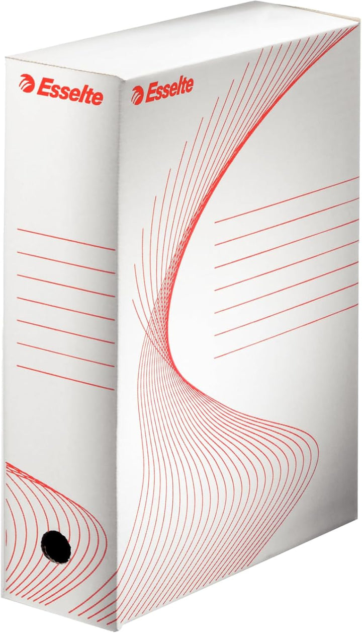 Esselte Standard Archiv-Schachtel, 100 mm Rückenbreite, Aktenkarton A4, Aufbewahrungsbox für bis zu