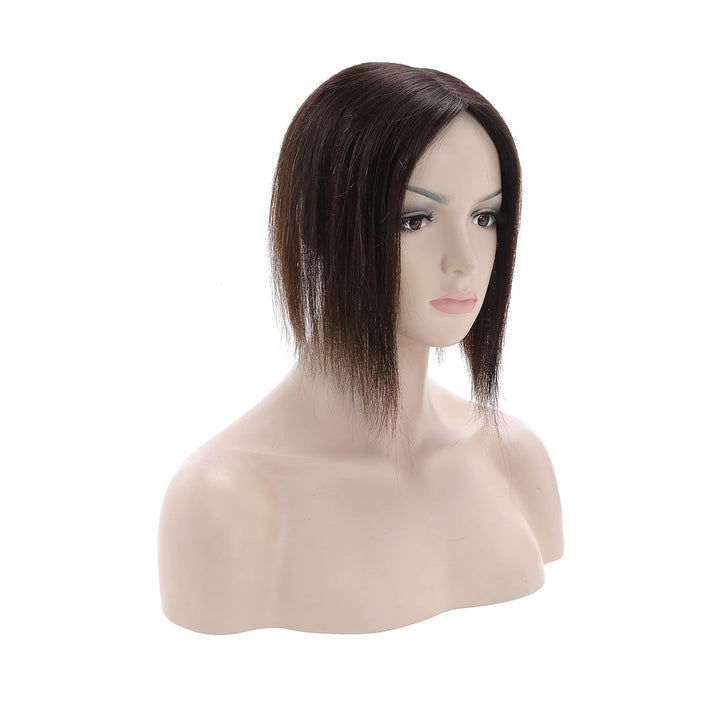 Silk-co Haarteile Echthaar Clip in Extensions Echthaar Toupee Haarverlängerung Toupee Hair Extension