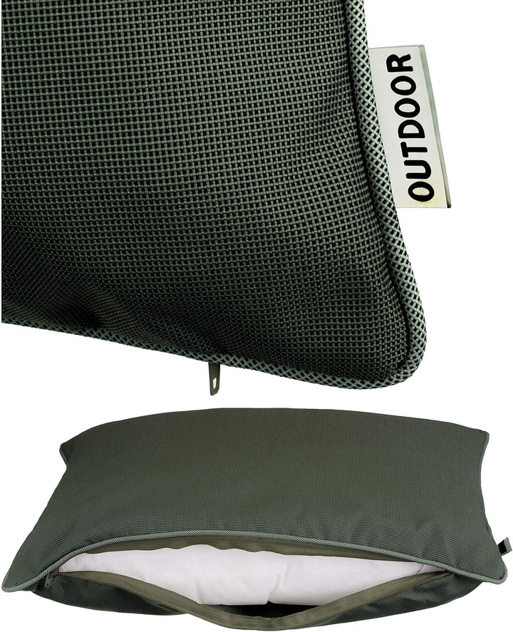 Brandsseller Outdoor Garten Kissen Dekokissen mit Paspel - Garngefärbt Uni Schmutz- und Wasserabweis