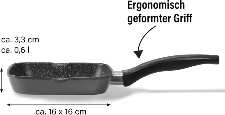 STONELINE® Grillpfanne 16 x 16 cm, mit 2 Ausgüssen 16 cm Classic, 16 cm Classic