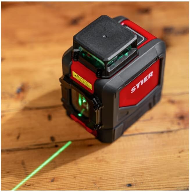 STIER Kreuzlinienlaser 360° x 120°, grün 520nm, Kreuzlaser grün, Linienlaser, Baulaser mit präziser