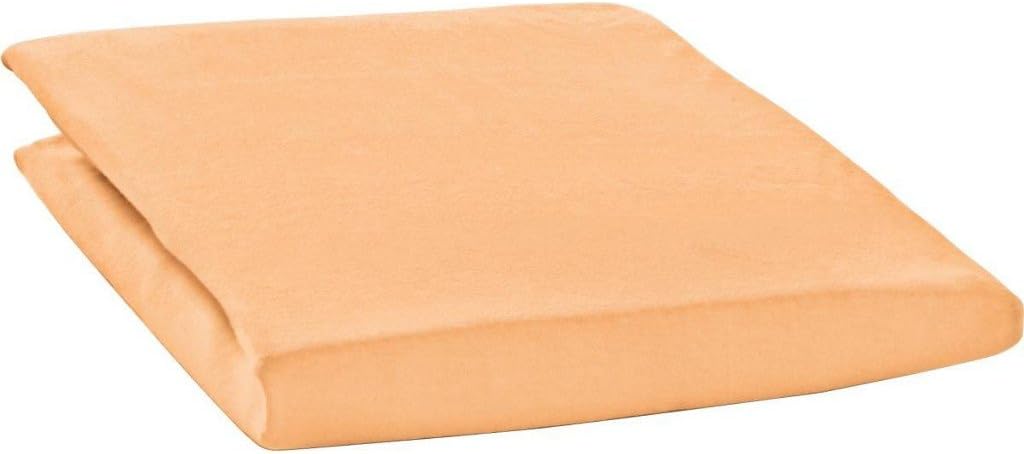 ESTELLA Spannbetttuch Feinjersey | Apricot | 100x200 cm | passend für Matratzen 90-100 cm (Breite) x