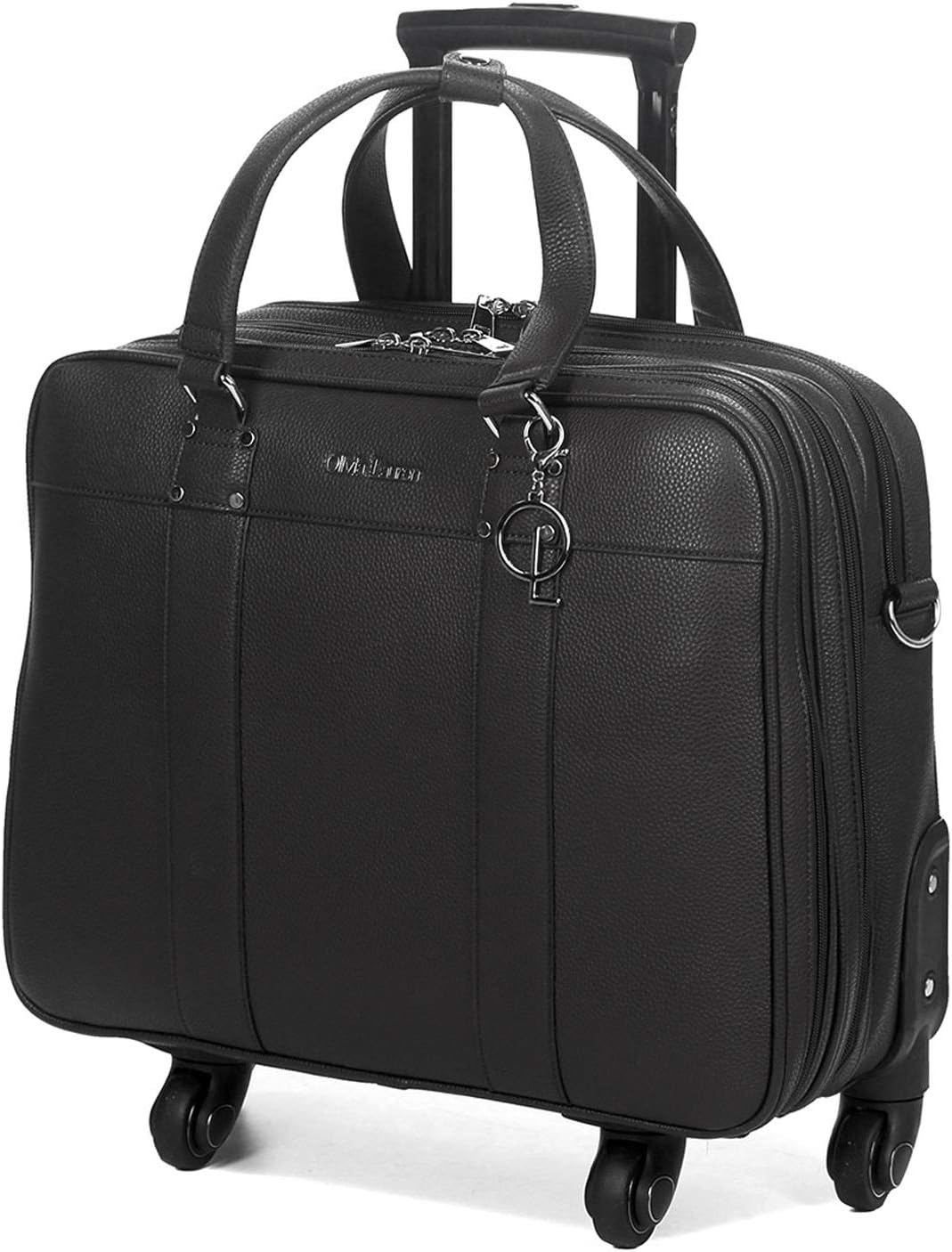 Bowatex Luxus Damen Schulter Gurt Laptop Aktentasche Trolley 4 Rollen Schwarz