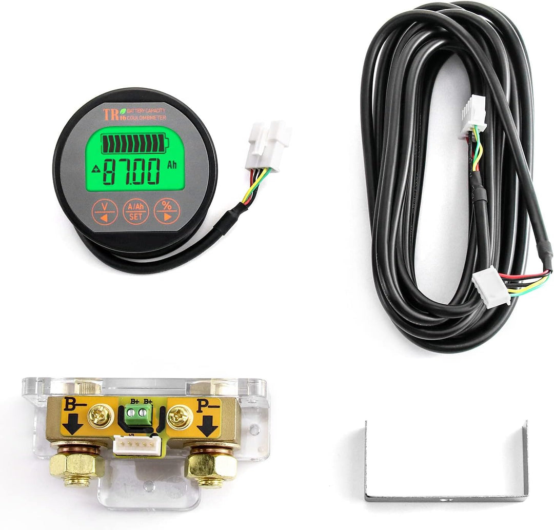 QWORK Battery Monitor Voltmeter Ammeter, Voltage Range 8V-80V and up to 500A, Voltage Current Meter