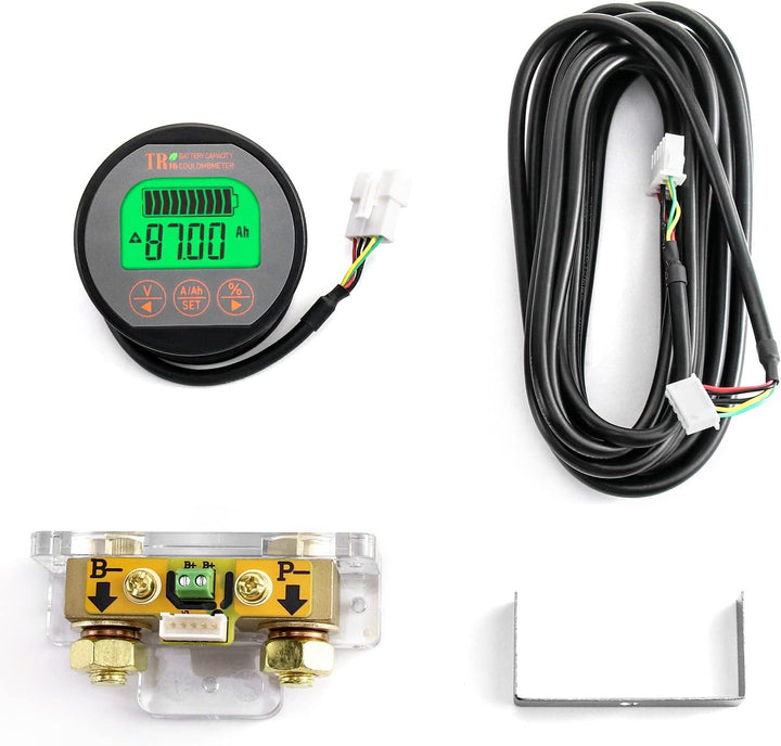 QWORK Battery Monitor Voltmeter Ammeter, Voltage Range 8V-80V and up to 500A, Voltage Current Meter