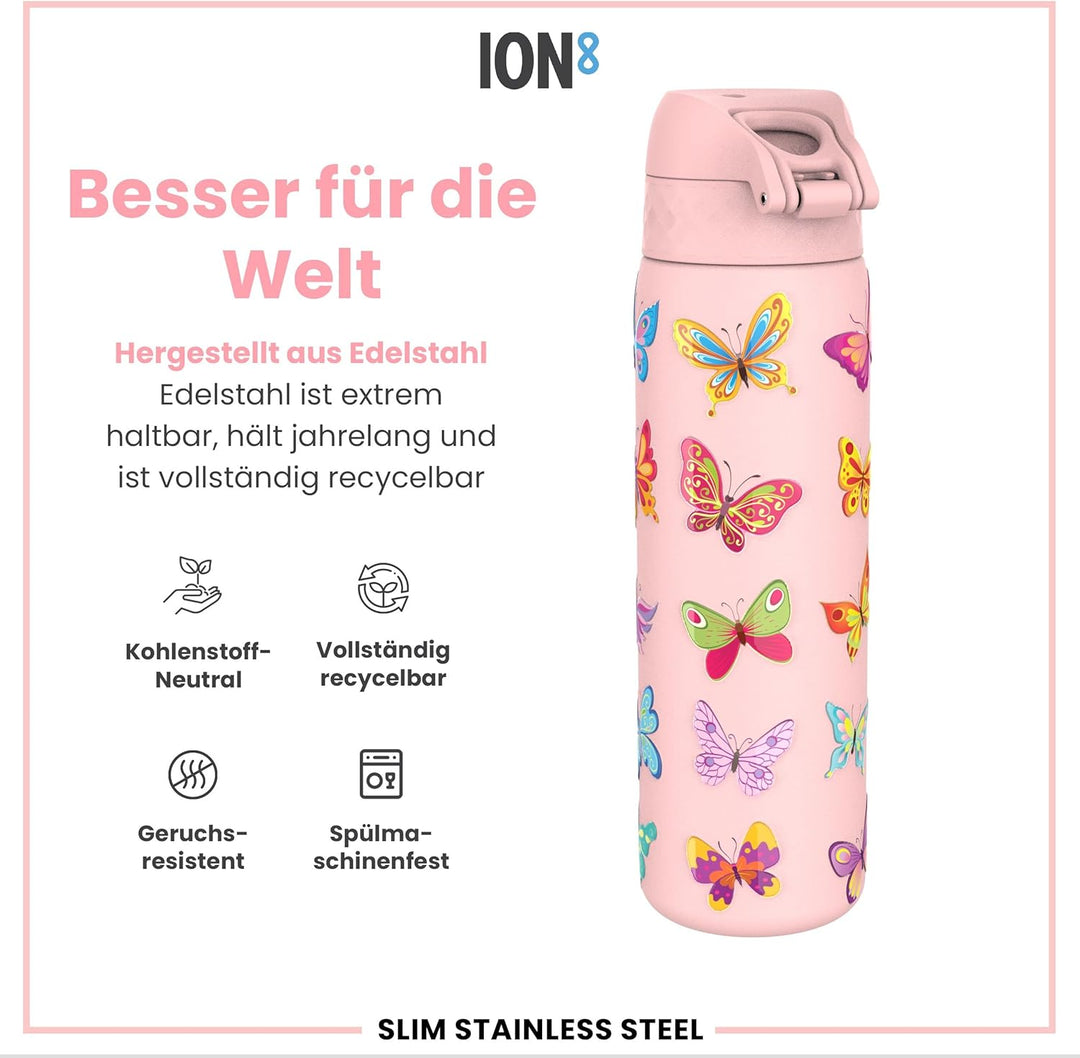 Ion8 Kinder Trinkflasche, Auslaufsicher, Einhandöffnung, Sichere Verriegelung, Spülmaschinenfest, BP