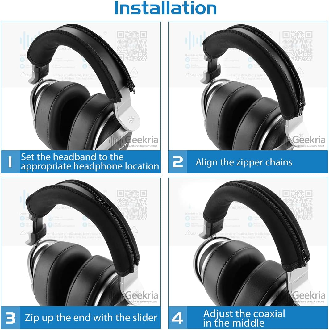 Geekria Ohrpolster + Stirnband Kompatibel mit Sony MDR-HW700, MDR-HW700DS Kopfhörer Ersatz Ohrpolste