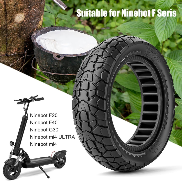 OUXI 10x2.5 Off Road Reifen für Ninebot F20/F40/G30/mi4 ULTRA/mi4,10 Zoll Vollgummireifen 60/70-6.5