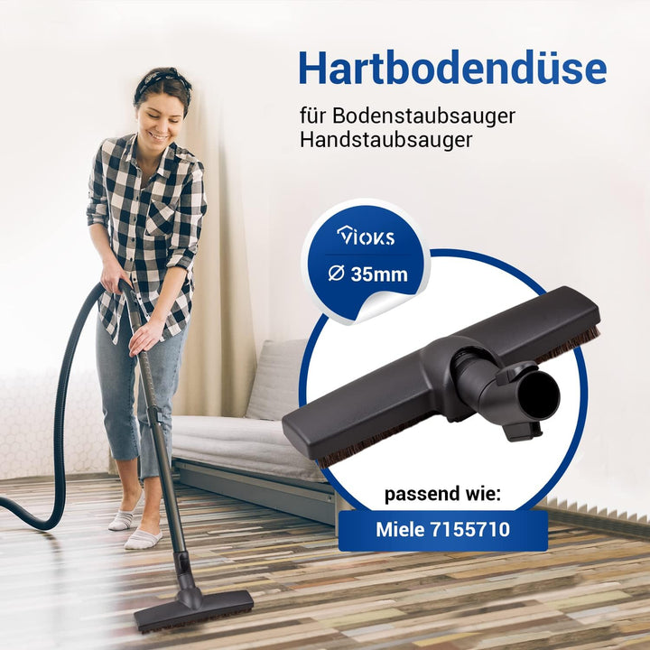 VIOKS Staubsauger Bürste für 35mm RohrØ Ersatz passend für Мiele Bodendüse 7155710 Parquet Twister S