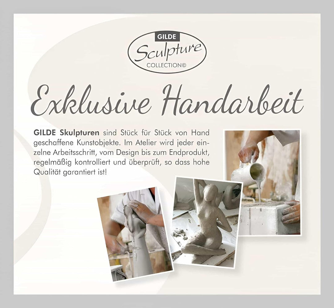 Skulptur Paar "Der Kuss" kniend, Farbe weiss