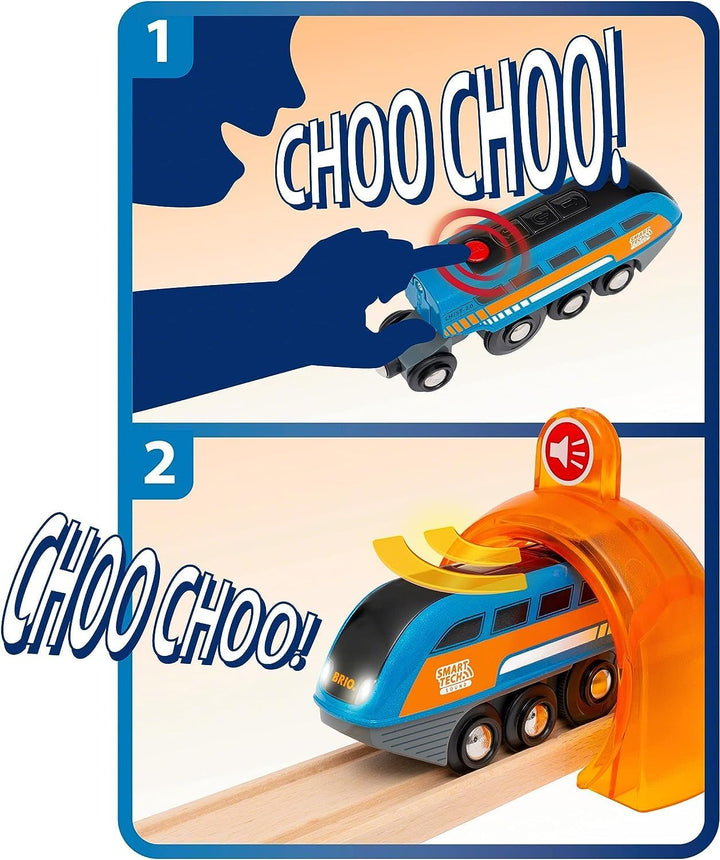 BRIO World 33977 Smart Tech Sound Deluxe Set - Interaktive Lok mit Aufnahmefunktion in umfangreichem