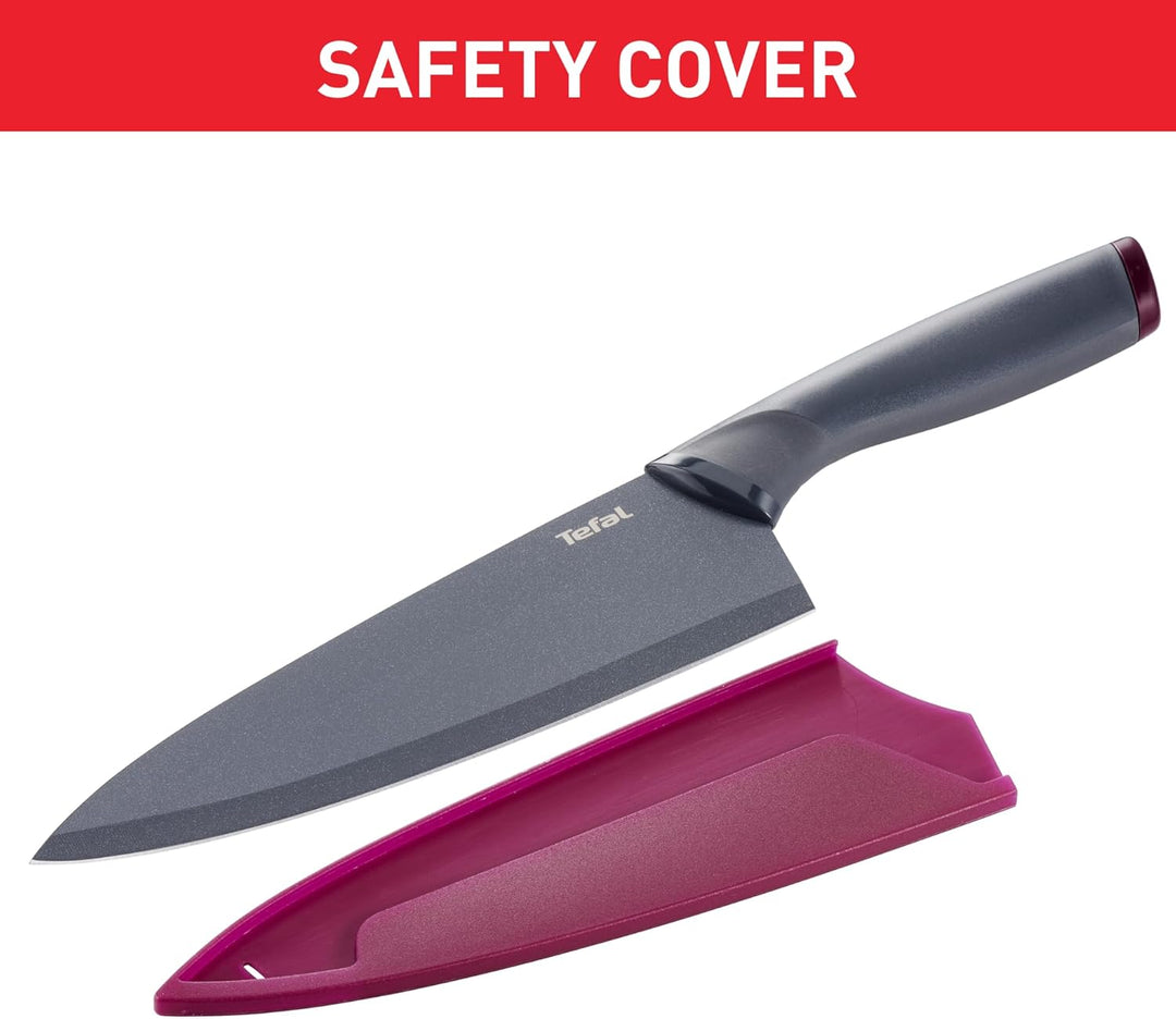 Tefal K12202 Fresh Kitchen Kochmesser 20 cm | Klinge aus Edelstahl mit titanverstärkter Antihaftbesc