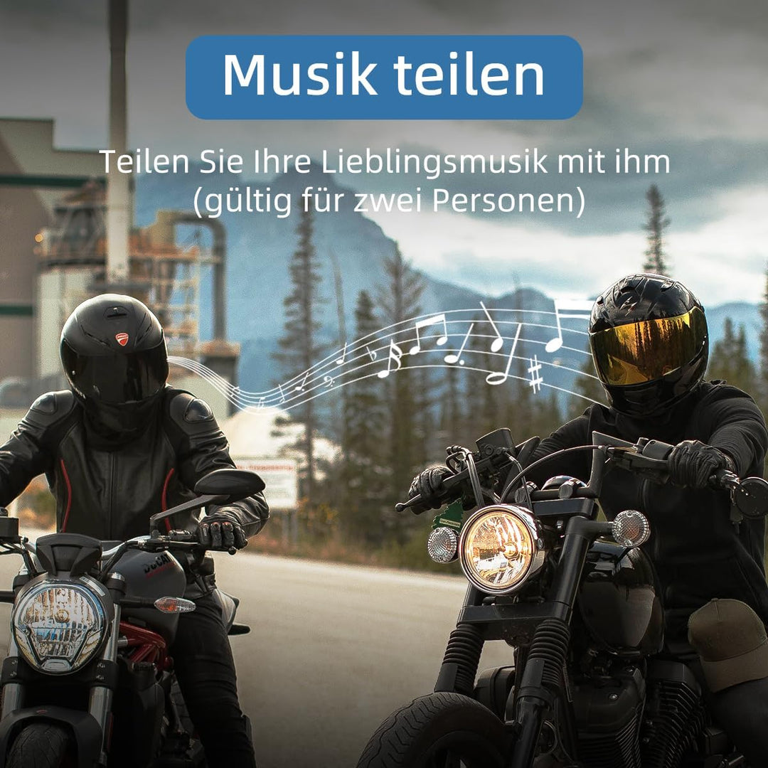WAYXIN R9 6 Wege Motorrad Headset,Intercom Motorrad Kommunikationssystem,Reichweite der Helm Headset