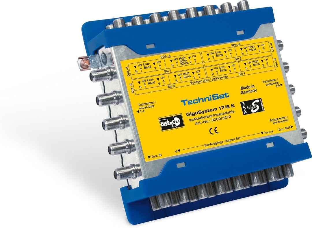 TechniSat GIGASYSTEM 17/8 K Multischalter, Kaskade für 8 weitere Teilnehmer, 4 Orbitpositionen