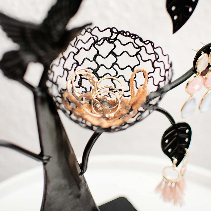 LAUBLUST Schmuckständer im Schmuckbaum Design - ca. 43x39x8 cm, Schwarz - Dekorativer Metall Schmuck