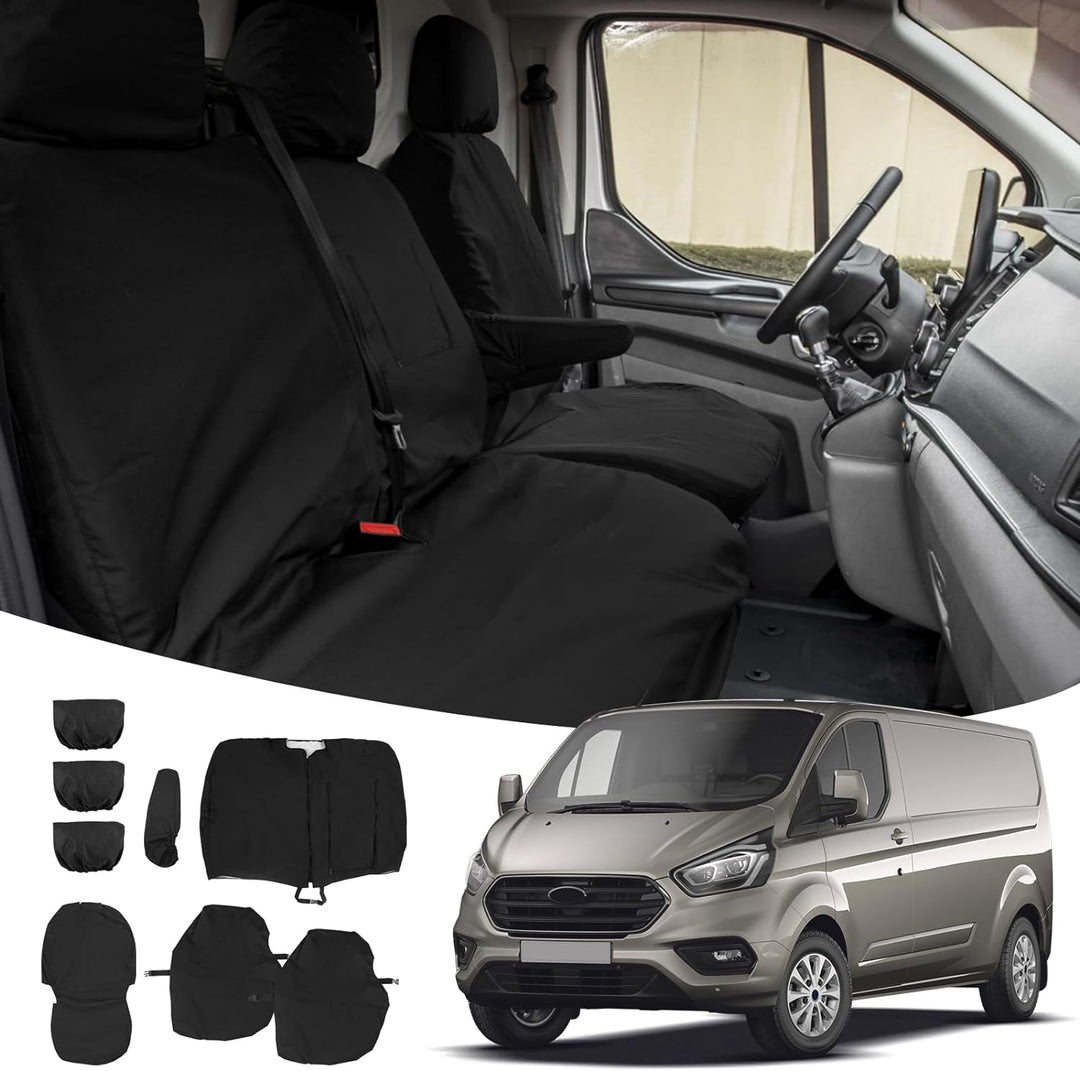 Opaltool 8PC Autositzbezüge Set für Ford Transit Custom 2013-2024, 3-Sitzer Strapazierfähige Massges