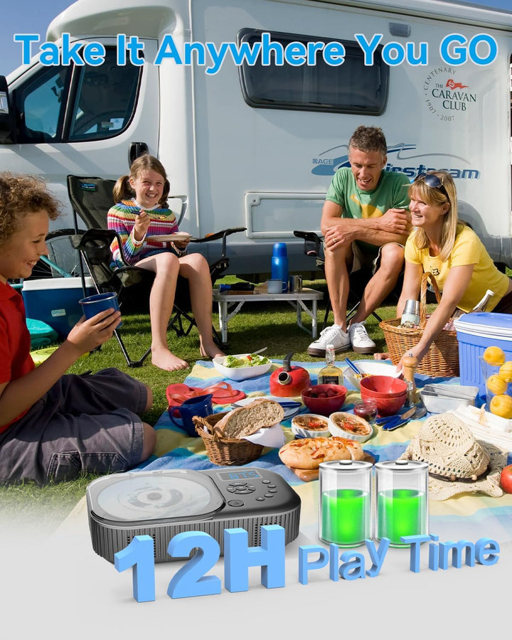 MONODEAL NEU 2025 CD Player Tragbar, CD Player Bluetooth mit Radio FM, Wiederaufladbar Tragbarer CD