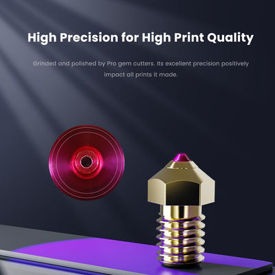 MOD3DP Ruby Tip 3D-Druckerdüse, MK8-kompatibel, abriebfest, Trichterform, eine für alle Materialien