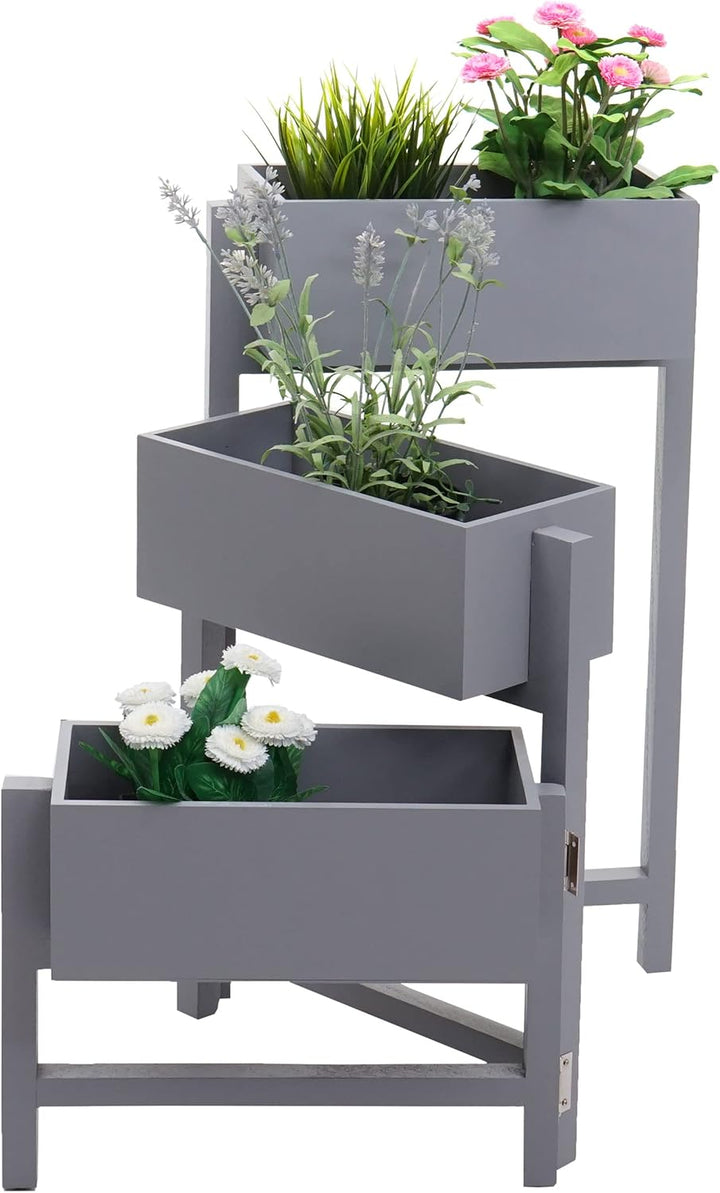 Mendler Pflanzregal T275, Standregal Blumenständer Pflanzkasten, 65x108x15cm, Holz Shabby-Look Vinta