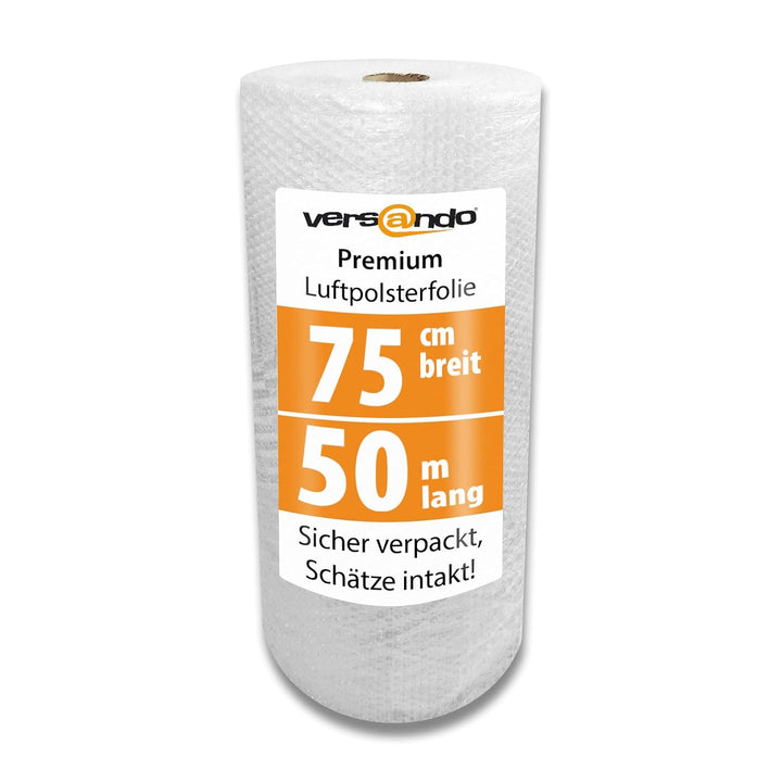 versando Luftpolsterfolie 50m x 0,75m Versand, Verpackung, Umzug Noppenfolie Bubble Wrap LPF Rolle 2