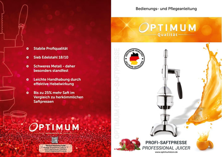 Zitruspresse in Handelsgüte, Handpresse, manuelle Fruchtpresse, Saftpresse für Orangen, Zitronen, Gr