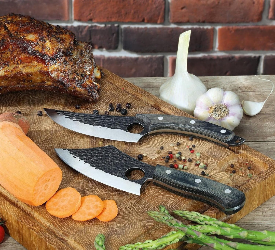 Zassenhaus Kochmesser FARMER 14 cm | handgefertigter Klingenstahl mit Loch | Griff aus Pakkaholz | m
