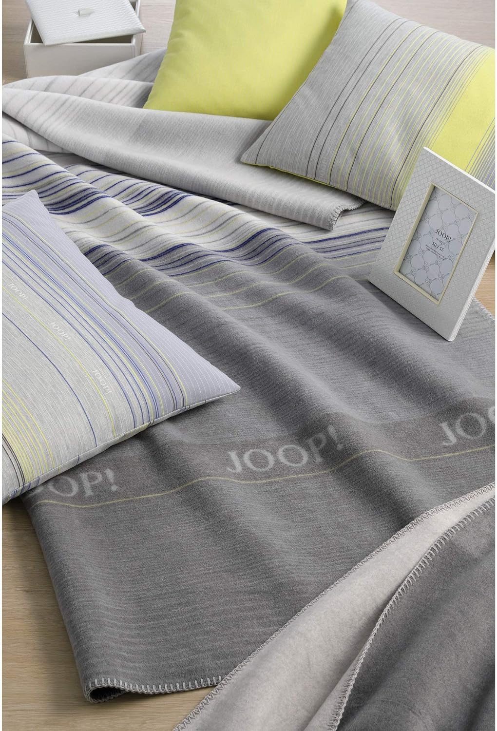 Joop! Wohndecke Fit Silber-Limone 150x200 cm