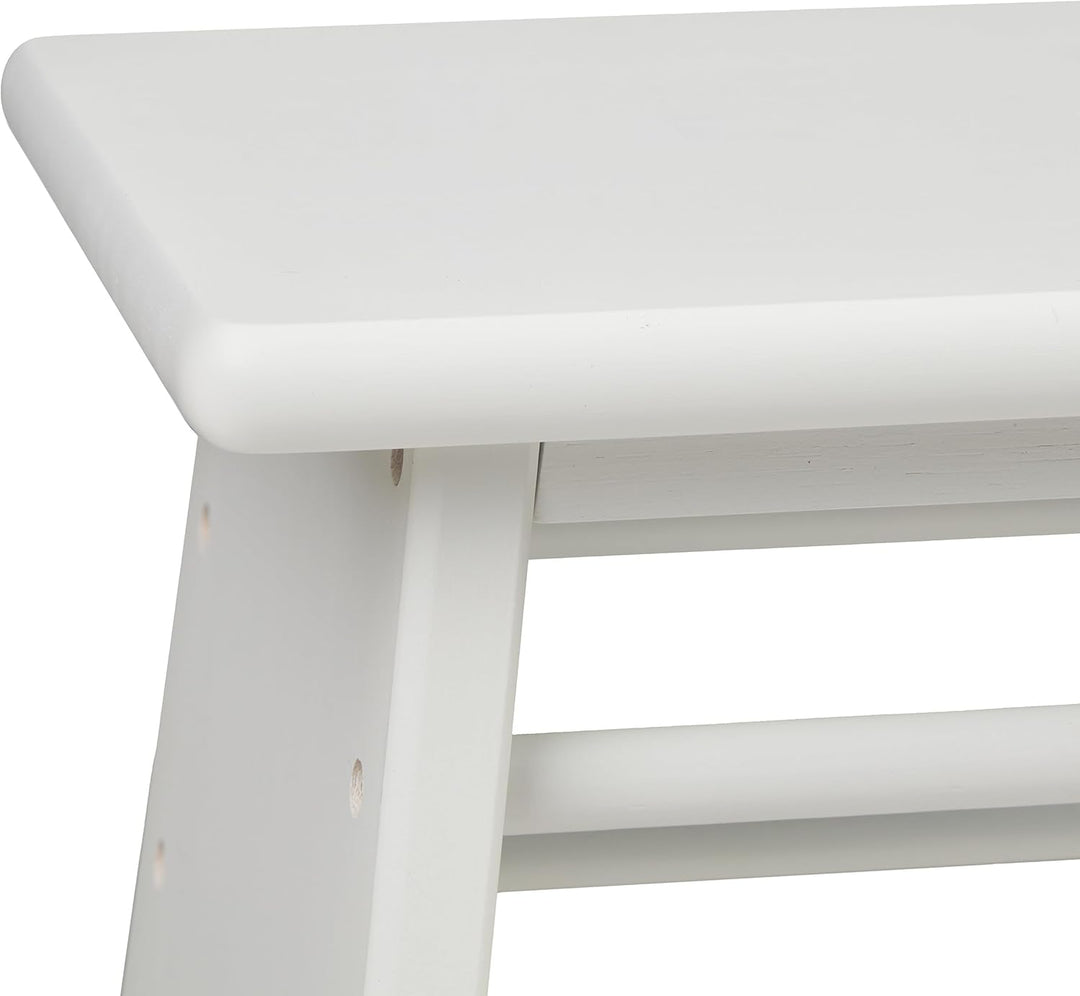 Relaxdays Fussbank Bambus, bis 100 kg, Stabiler Tritthocker, HxBxT: 20 x 33 x 21,5 cm, Kinderhocker