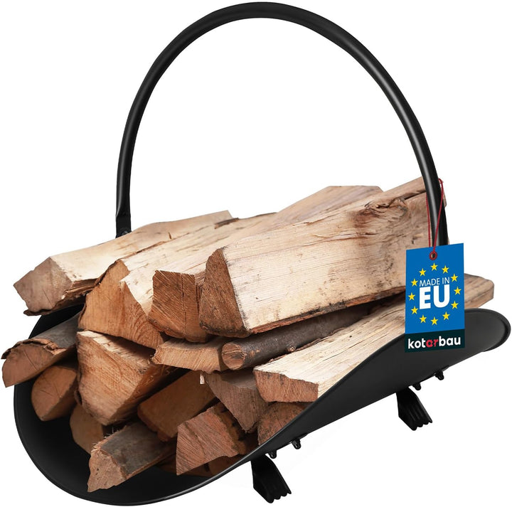 KOTARBAU® Kaminholzkorb Metall Holzkorb Kaminholz Brennholzkorb Kaminholzregal Feuerholzkorb Schwarz