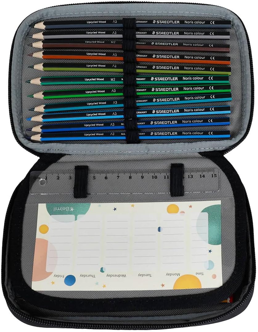 Belmil Smarty Plus Premium Schulranzen Set 405-51/P/S Black Grey, Black Grey