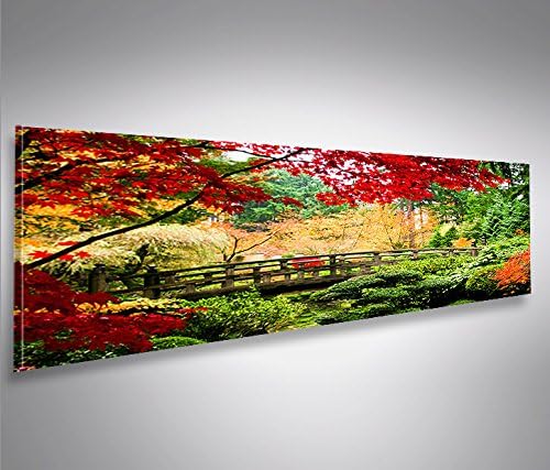 islandburner Bild Bilder auf Leinwand Brücke V2 Herbst Farben Landschaft Panorama XXL Poster Leinwan