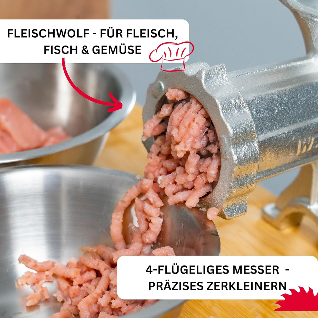 Westmark Fleischwolf Grösse 5, mit Scheibe der Lochgrösse ø 4,5 mm, inkl. Schraubzwinge für Tischmon