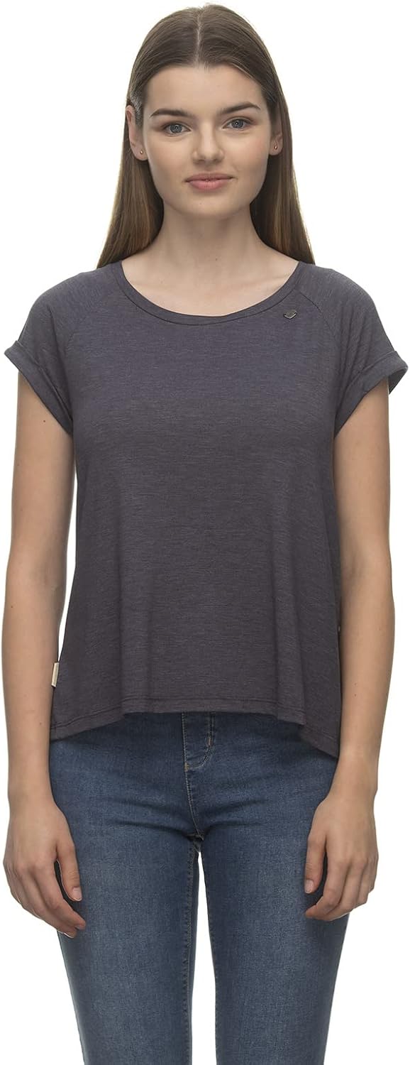 Ragwear BENTHE Damen Frauen T-Shirt Rundhals,Shirt,Oberteil,Kurzarm,Rundausschnitt S Navy 2311_2028,