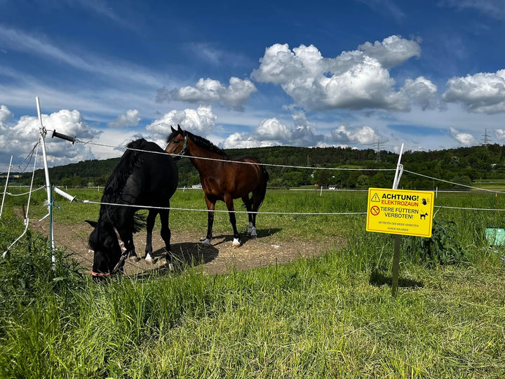 5 Stück XXL Achtung ! Elektrozaun Tiere füttern Weide betreten verboten Schild 30 x 40 cm aus stabil