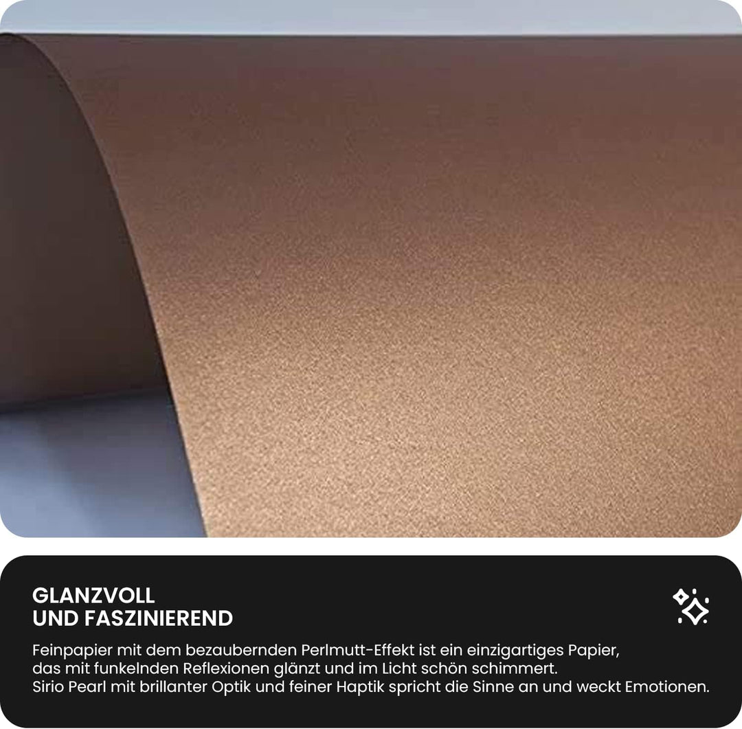 Netuno 100x Perlglanz-Karton Perlmutt- Kupferrot DIN A5 148x 210 mm 300g Sirio Pearl Copperplate Fei