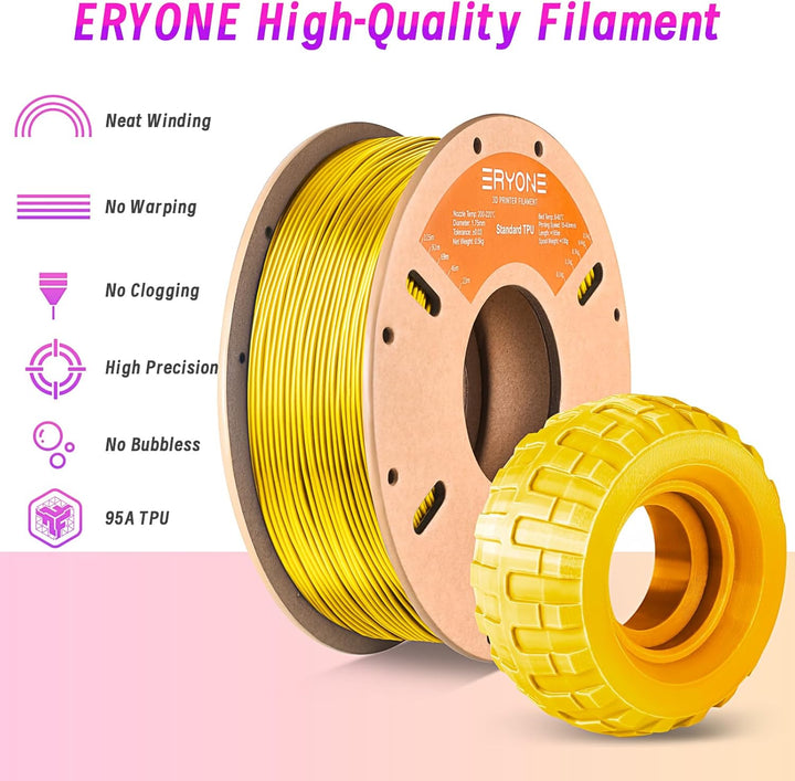 ERYONE TPU Filament 1.75mm, 3D Drucker Filament,Flexible TPU Filament, TPU 95A, Massgenauigkeit +/-