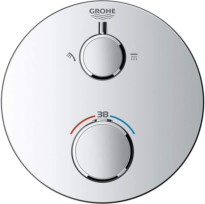 GROHE Grohtherm - Thermostat-Brausebatterie (mit integrierter 2-Wege-Umstellung, Sicherheitssperre b