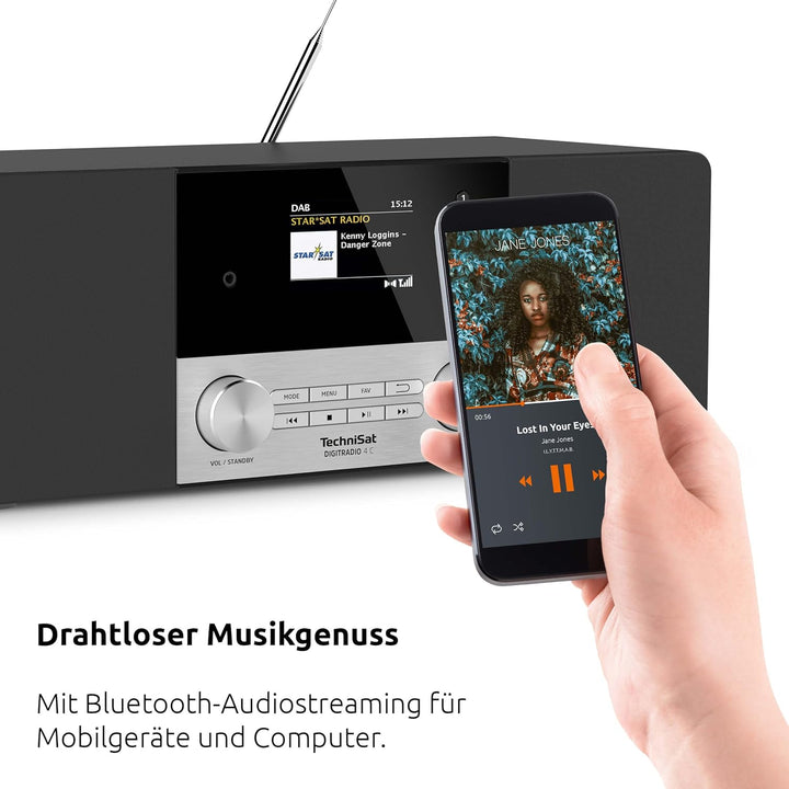 TechniSat DIGITRADIO 4 C - Stereo Digital-Radio (DAB+, UKW, Farbdisplay, Bluetooth-Audiostreaming, K