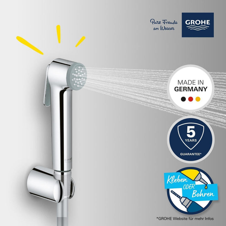 Grohe Vitalio Trigger Spray Wandhalterset 1 Strahlart, chrom, 1 Stück, 26175001 Einzelbett, Einzelbe