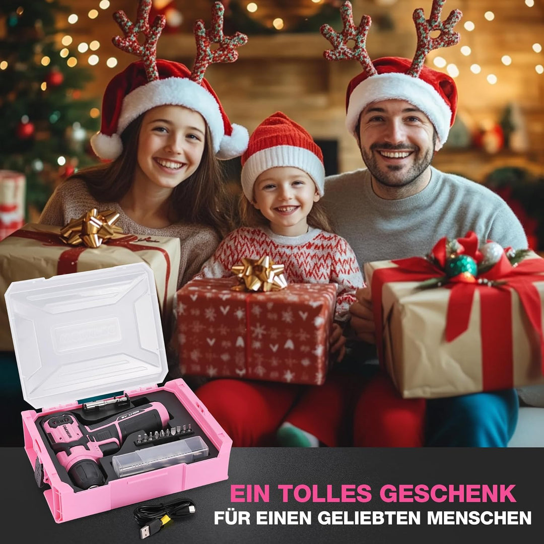 WORKPRO 8V Akku Bohrschrauber Set mit Transportkoffer, Akkuschrauber, 2x2000 mAh Akkus Bohrmaschine,