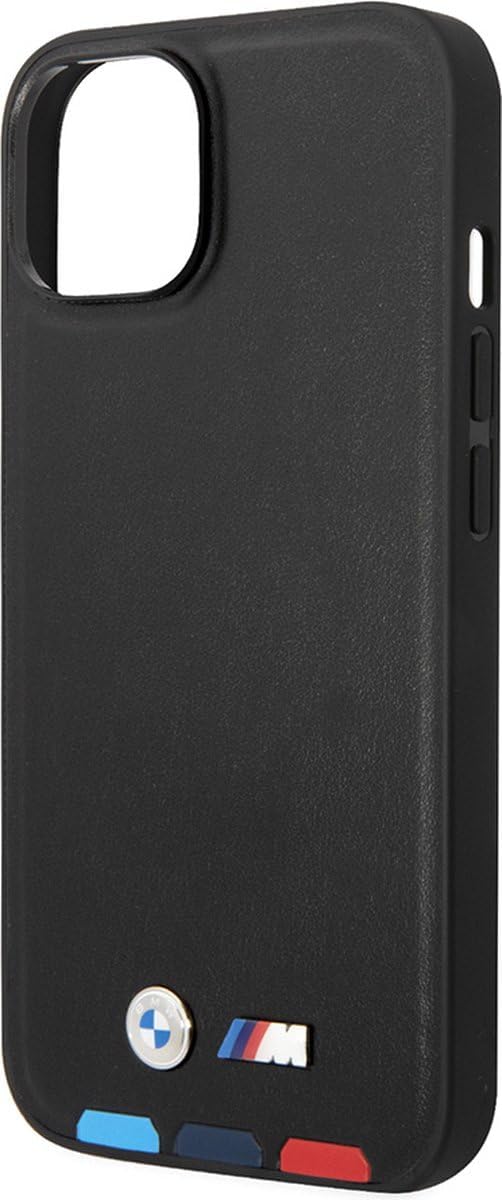 Etui BMW BMHMP14M22PTDK Hülle für iPhone 14 Plus 6,7" schwarz/Black Leather Stamp Tricolor