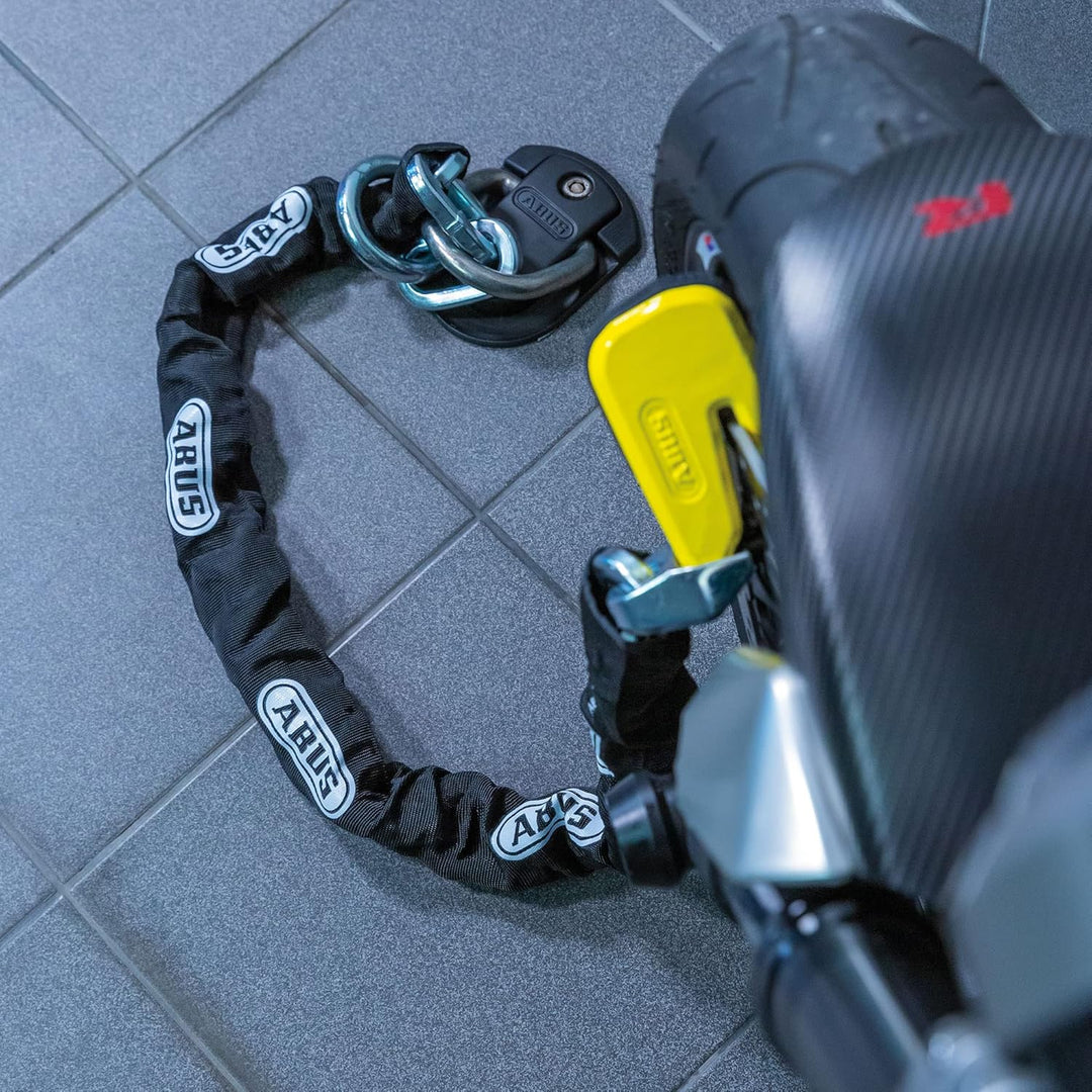 ABUS Faltschloss Bordo Granit™ XPlus 6500KA/90 Black SH & Wand- und Bodenanker Granit WBA 75 - Befes